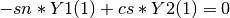 -sn*Y1(1) + cs*Y2(1) = 0