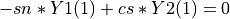 -sn*Y1(1) + cs*Y2(1) = 0