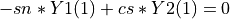 -sn*Y1(1) + cs*Y2(1) = 0